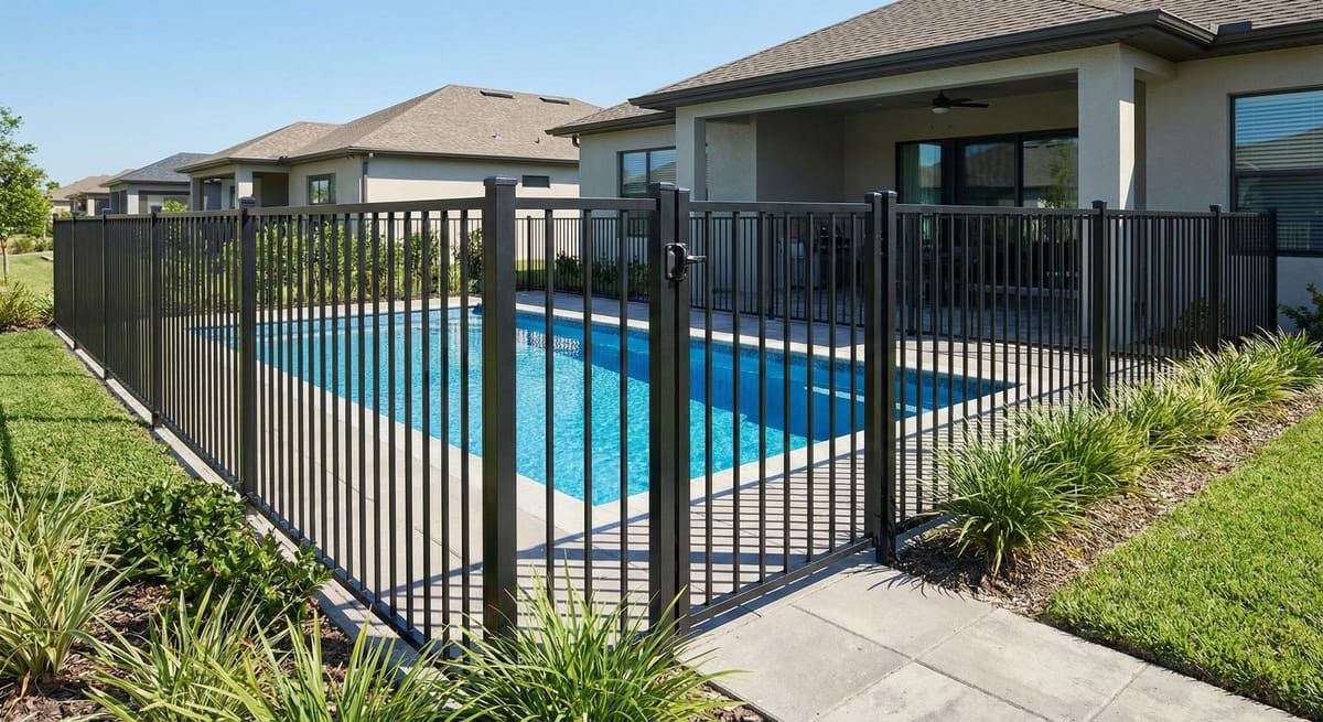 Elegant aluminum pool fence requiring zero maintenance