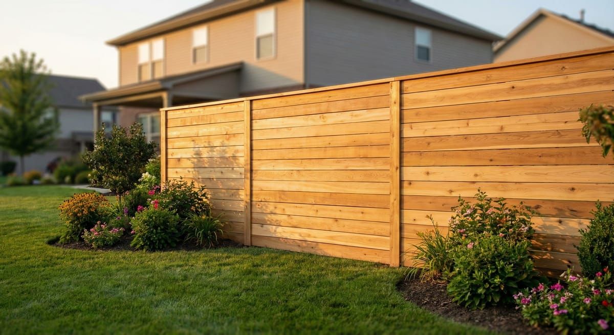 Beautiful cedar wood fence installation in Columbus backyard